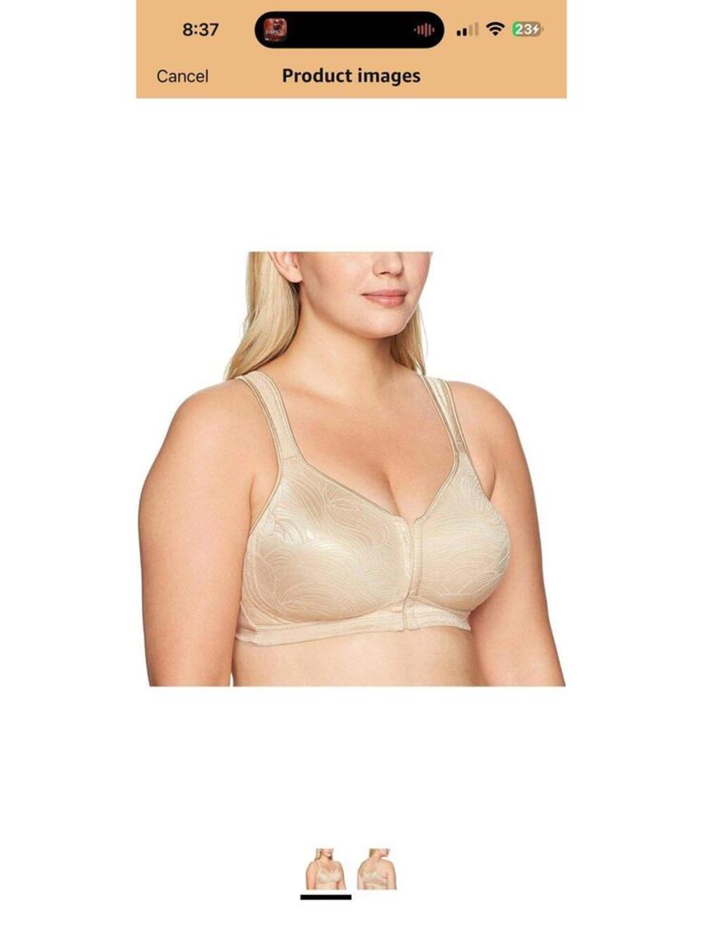PLAYTEX Women's Wireless Bra, 18 Hour Plus-Size Bra Front Close Size 40C